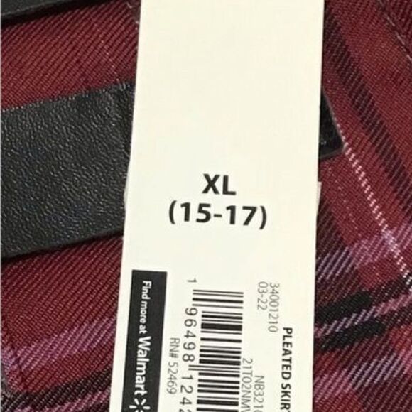 No Boundaries Plaid Pleated Mini Skirt JR Size X-Large (15-17) - Picture 8 of 10